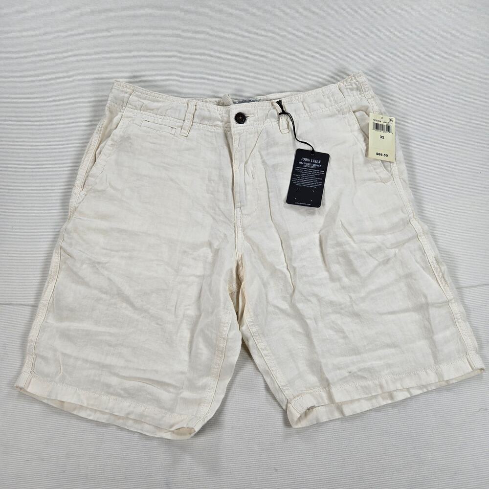 NWT Lucky Brand Linen Laguna Marshmallow Lightweight Shorts Men's Size 32